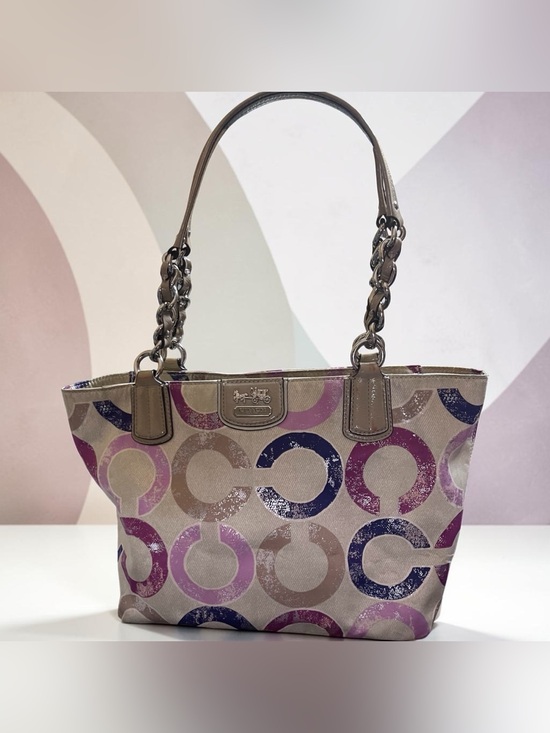 Coach Handbags - Coach Madison metallic op art shoulder bag